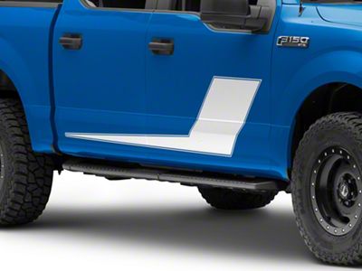 SEC10 Side Stripes with Pinstripe; White (97-25 F-150)