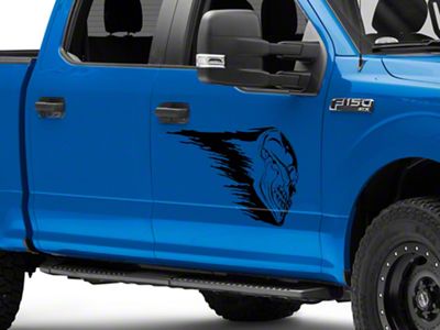 SEC10 Skull Crash Side Graphics; Gloss Black (97-25 F-150)