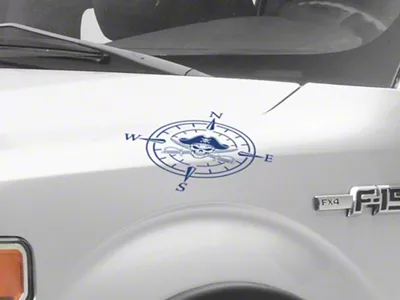 SEC10 Small Pirate Compass Decals; Blue (Universal; Some Adaptation May Be Required)