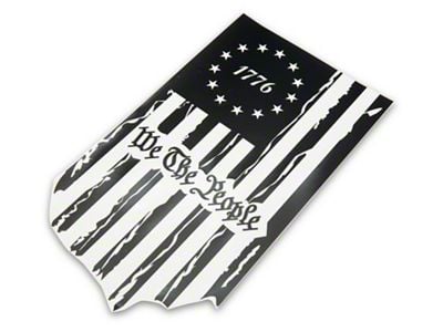SpeedForm We The People Vertical Flag Decal; Gloss Black (Universal; Some Adaptation May Be Required)