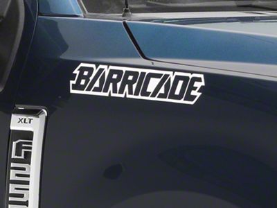 SEC10 Barricade Outline Decal; White (Universal; Some Adaptation May Be Required)