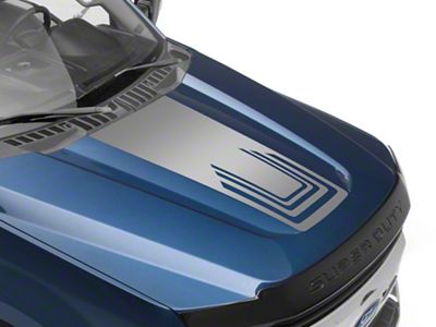 SEC10 Dashed Center Hood Decal; Silver (17-22 F-250 Super Duty)