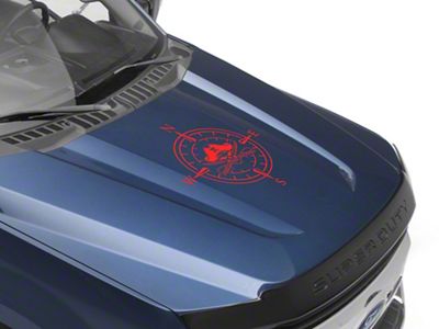 SEC10 Pirate Compass Hood Decal; Red (Universal; Some Adaptation May Be Required)