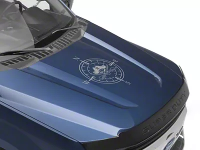 SEC10 Pirate Compass Hood Decal; Silver (Universal; Some Adaptation May Be Required)