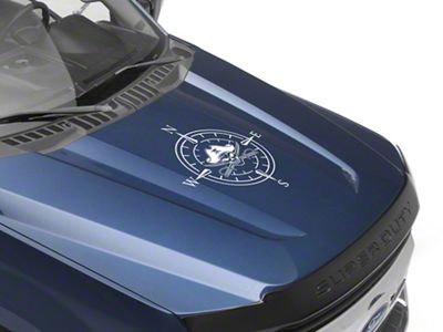 SEC10 Pirate Compass Hood Decal; White (Universal; Some Adaptation May Be Required)