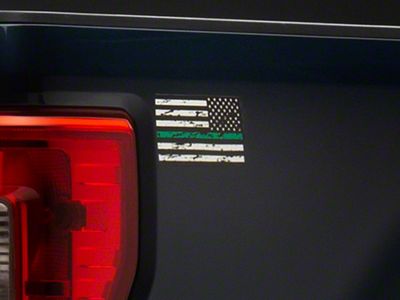 SEC10 Small Distressed Flag Decals; Green Line (Universal; Some Adaptation May Be Required)