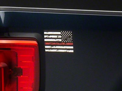 SEC10 Small Distressed Flag Decals; Red Line (Universal; Some Adaptation May Be Required)