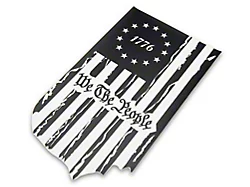 SEC10 We The People Vertical Flag Decal; Matte Black (Universal; Some Adaptation May Be Required)