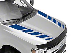 SEC10 Dashed Hood Decals; Blue (17-22 F-350 Super Duty)