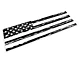 SEC10 Full Window Distressed American Flag Decal; Matte Black (11-24 F-350 Super Duty)