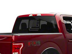 SEC10 Middle Window American Flag Decal; Matte Black (99-26 F-350 Super Duty)