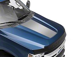 SEC10 Pinstriped Center Hood Decal; Silver (17-22 F-350 Super Duty)