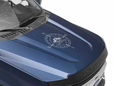 SEC10 Pirate Compass Hood Decal; Silver (Universal; Some Adaptation May Be Required)