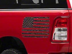 SEC10 12x24 Generic Distressed Flag; Matte Black (Universal; Some Adaptation May Be Required)