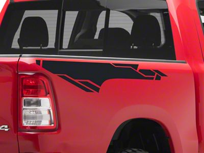 SEC10 Bed Graphic Geometric; Matte Black (94-25 RAM 1500)