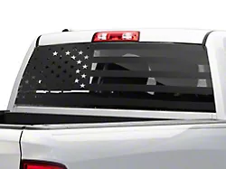 SEC10 Full Window American Flag Decal; Matte Black (02-24 RAM 1500)