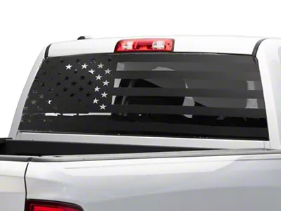 SEC10 Full Window American Flag Decal; Matte Black (02-24 RAM 1500)
