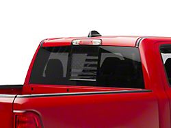 SEC10 Middle Window Distressed American Flag Decal; Matte Black (02-24 RAM 1500)