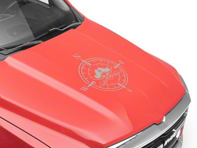 SEC10 Pirate Compass Hood Decal; Silver (Universal; Some Adaptation May Be Required)