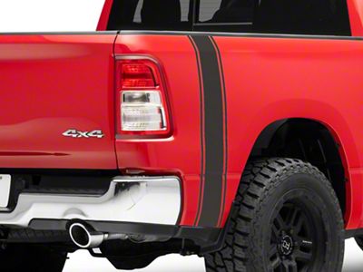 SEC10 Rear Vertical Stripe; Matte Black (94-25 RAM 1500)
