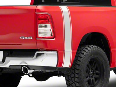 SEC10 Rear Vertical Stripe; Silver (94-25 RAM 1500)