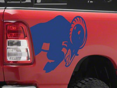 SEC10 Running Ram Head Decal; Blue (94-25 RAM 1500)