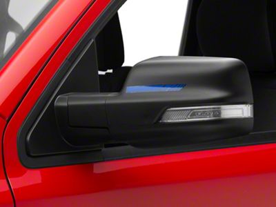 SEC10 Side Mirror Hash Stripes; Blue (Universal; Some Adaptation May Be Required)