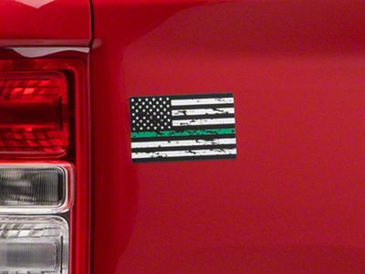 SEC10 Small Distressed Flag Decals; Green Line (Universal; Some Adaptation May Be Required)