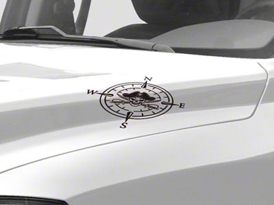 SEC10 Small Pirate Compass Decals; Gloss Black (Universal; Some Adaptation May Be Required)