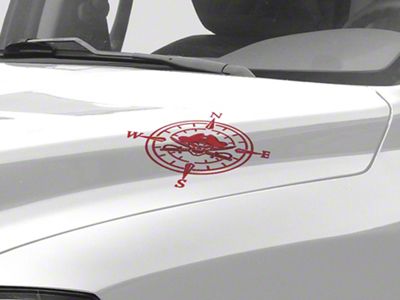 SEC10 Small Pirate Compass Decals; Red (Universal; Some Adaptation May Be Required)