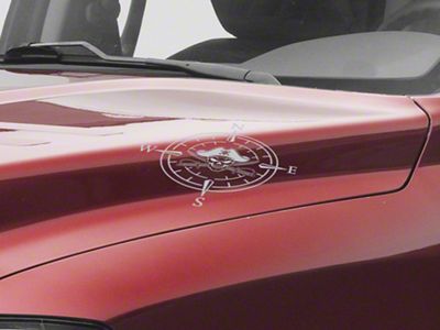 SEC10 Small Pirate Compass Decals; Silver (Universal; Some Adaptation May Be Required)