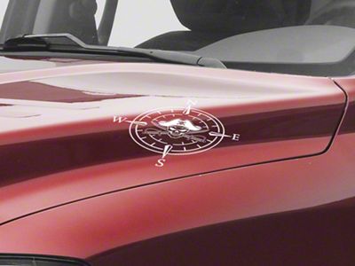 SEC10 Small Pirate Compass Decals; White (Universal; Some Adaptation May Be Required)