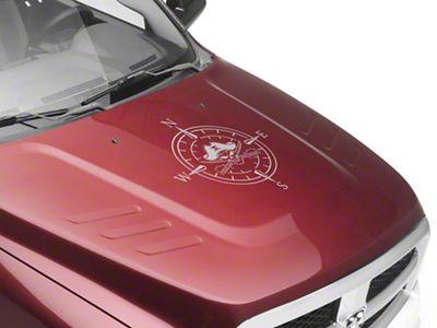 SEC10 Pirate Compass Hood Decal; Silver (Universal; Some Adaptation May Be Required)