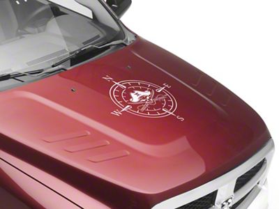 SEC10 Pirate Compass Hood Decal; White (Universal; Some Adaptation May Be Required)