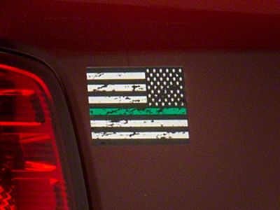 SEC10 Small Distressed Flag Decals; Green Line (Universal; Some Adaptation May Be Required)