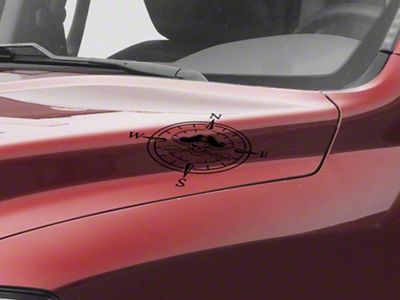 SEC10 Small Pirate Compass Decals; Matte Black (Universal; Some Adaptation May Be Required)