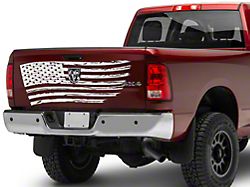 SEC10 Tailgate Flag Distressed Wave Decal; White (Universal; Some Adaptation May Be Required)