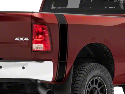SEC10 Rear Vertical Stripe; Gloss Black (94-24 RAM 3500)