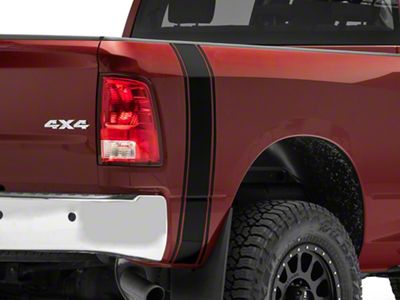 SEC10 Rear Vertical Stripe; Matte Black (94-24 RAM 3500)
