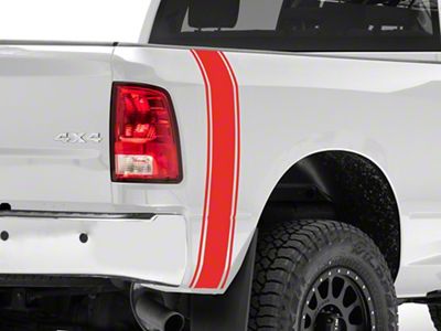 SEC10 Rear Vertical Stripe; Red (03-24 RAM 3500)