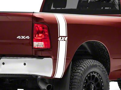 SEC10 Rear Vertical Stripe with 4x4 Logo; White (94-24 RAM 3500)
