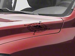 SEC10 Small Pirate Compass Printed Decals; Matte Black (Universal; Some Adaptation May Be Required)