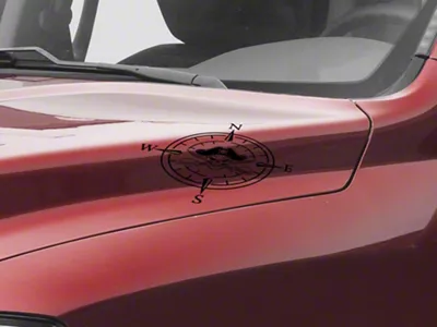 SEC10 Small Pirate Compass Decals; Matte Black (Universal; Some Adaptation May Be Required)