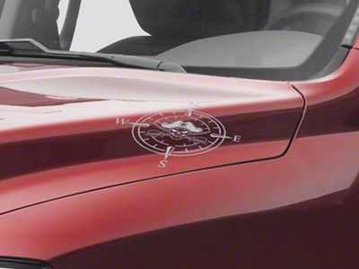 SEC10 Small Pirate Compass Decals; Silver (Universal; Some Adaptation May Be Required)