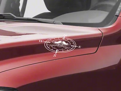 SEC10 Small Pirate Compass Decals; White (Universal; Some Adaptation May Be Required)