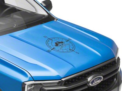 SEC10 Pirate Compass Hood Decal; Matte Black (Universal; Some Adaptation May Be Required)