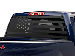 SEC10 Full Window American Flag Decal; Matte Black (99-24 Sierra 1500)