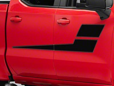 SEC10 Horizontal Side Stripes; Gloss Black (99-21 Sierra 1500)