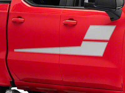 SEC10 Horizontal Side Stripes; Silver (99-22 Sierra 1500)