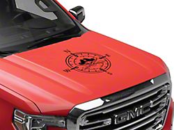 SEC10 Pirate Compass Hood Decal; Gloss Black (Universal; Some Adaptation May Be Required)